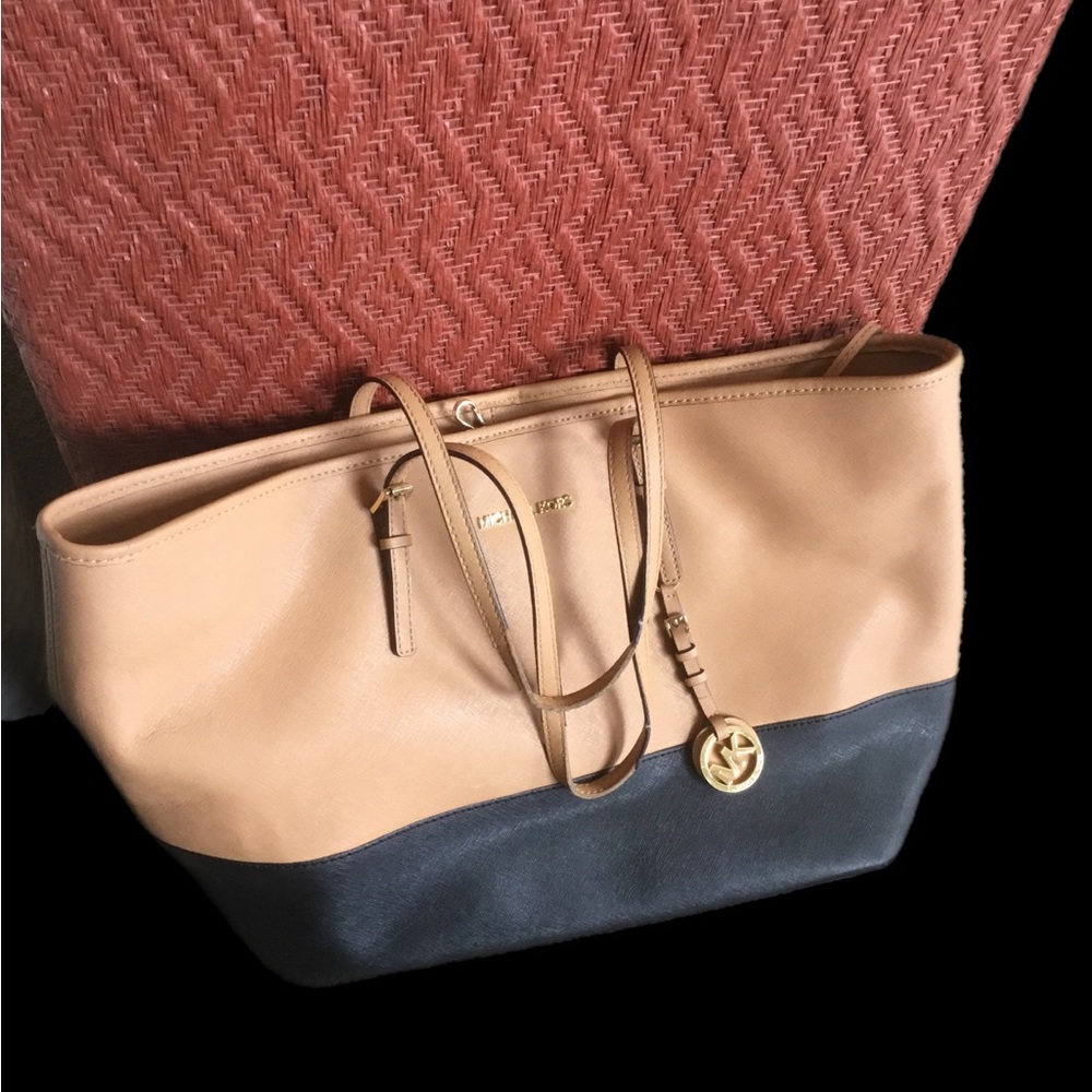 Michael Kors Two-Tone Tan and Black Tote